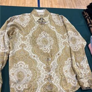 Paisley Shirt - Gold and Cream